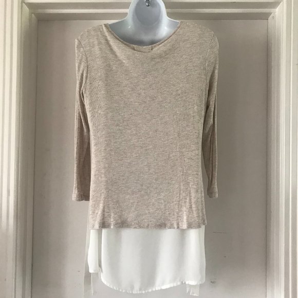 Pebble & Stone layered sweater with bow tie hip S - Picture 3 of 11